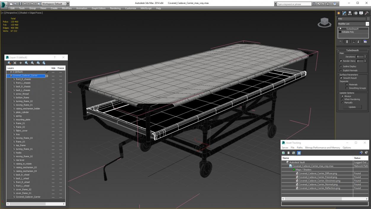 3D Covered Cadaver Carrier model