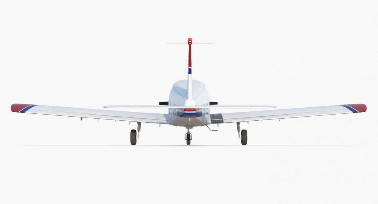 Private Aircraft Piper PA-28 Cherokee Rigged 3D model