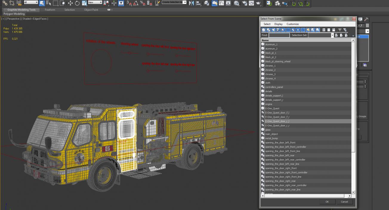 3D Fire Apparatus E-One Quest Wyoming Rigged