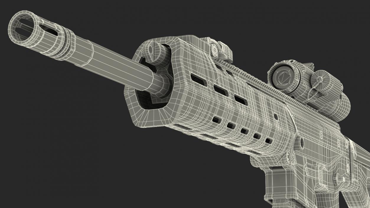 3D model Bushmaster ACR with Thermal Scope Trijicon Patrol M300W