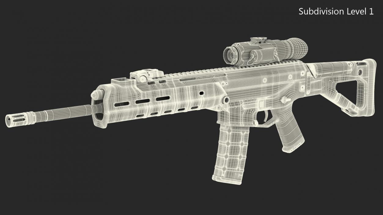 3D model Bushmaster ACR with Thermal Scope Trijicon Patrol M300W