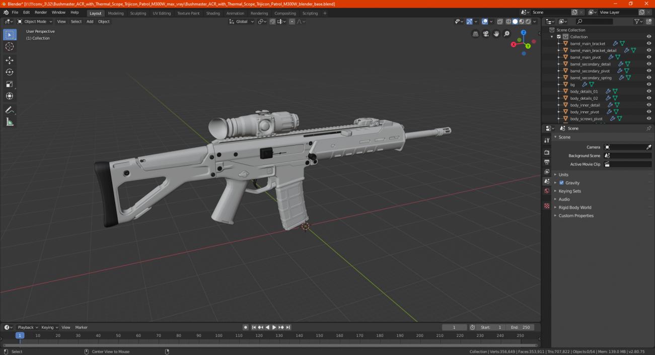 3D model Bushmaster ACR with Thermal Scope Trijicon Patrol M300W