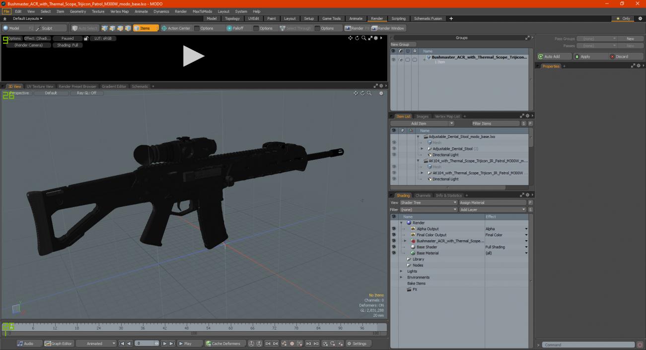 3D model Bushmaster ACR with Thermal Scope Trijicon Patrol M300W