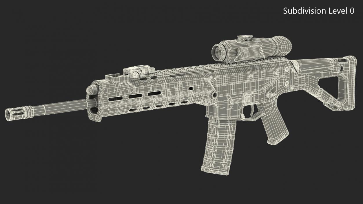 3D model Bushmaster ACR with Thermal Scope Trijicon Patrol M300W