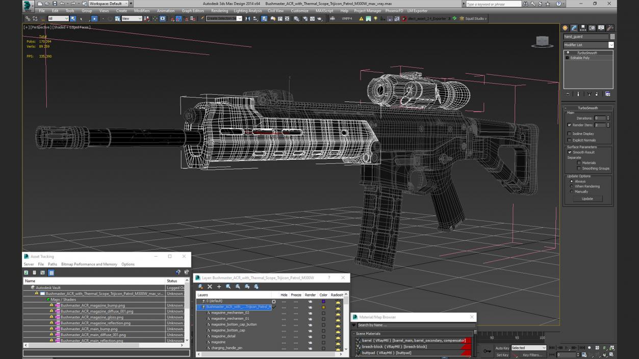 3D model Bushmaster ACR with Thermal Scope Trijicon Patrol M300W