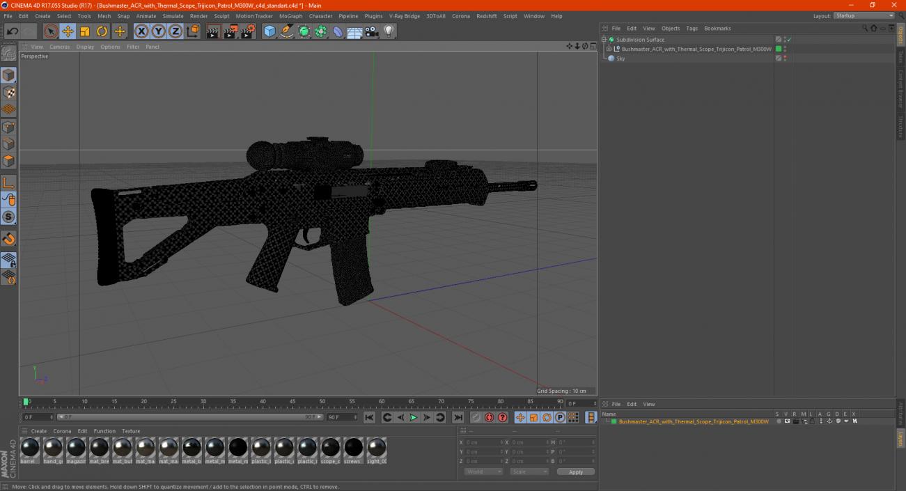 3D model Bushmaster ACR with Thermal Scope Trijicon Patrol M300W