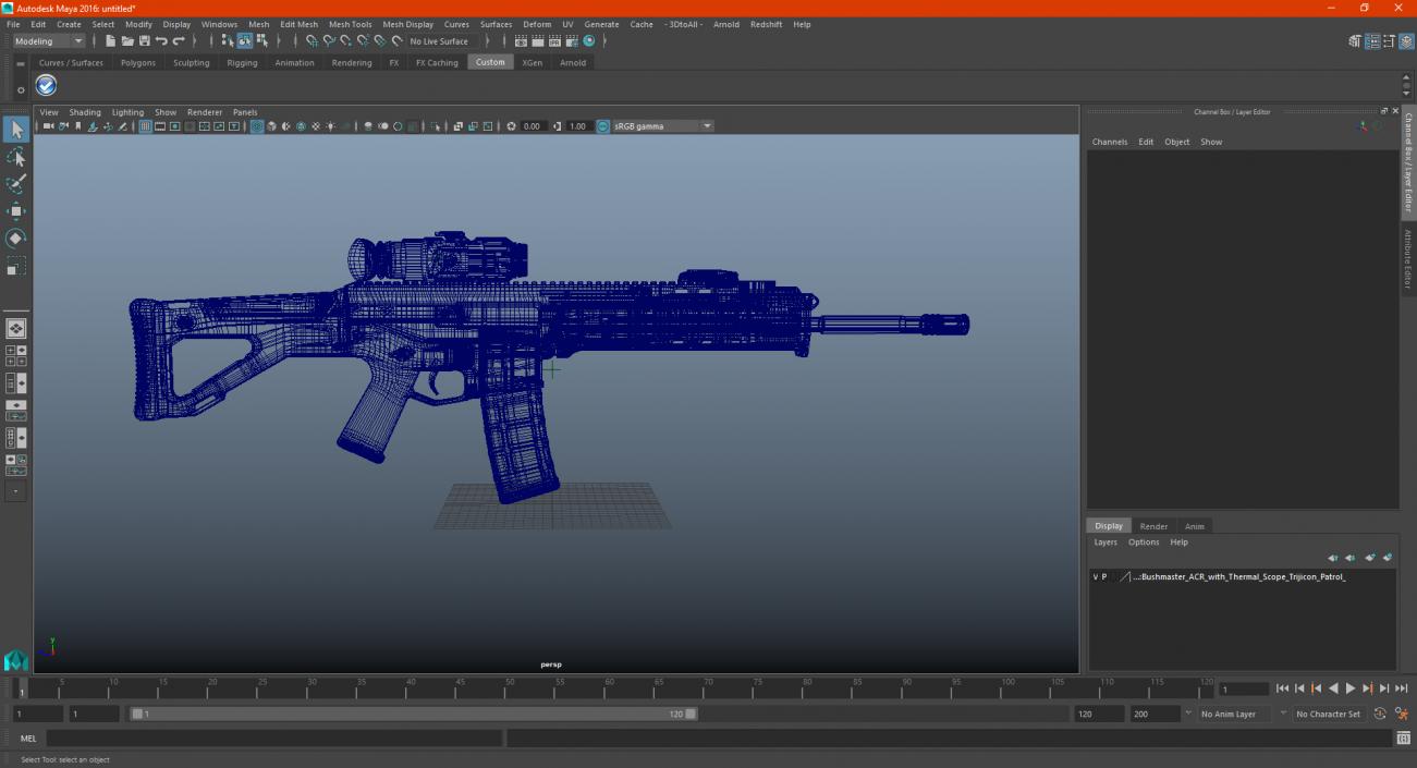 3D model Bushmaster ACR with Thermal Scope Trijicon Patrol M300W