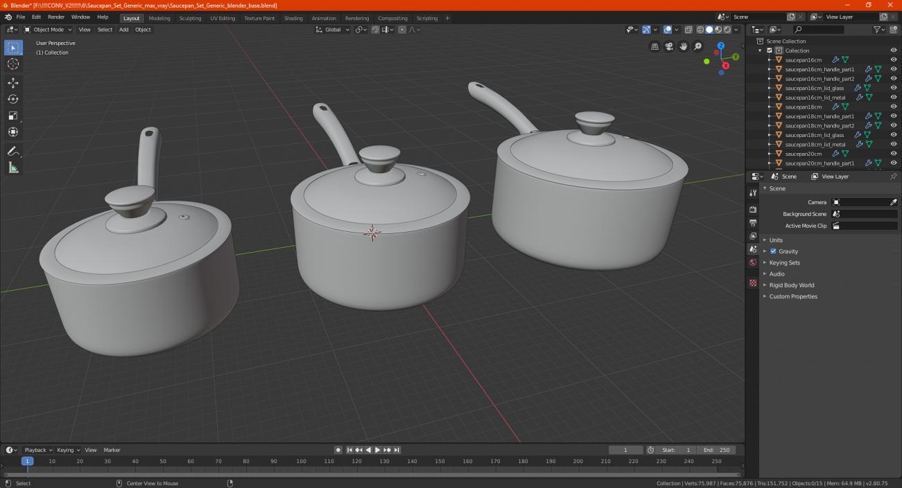 3D model Saucepan Set Generic