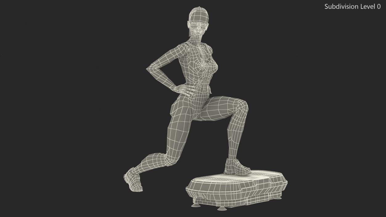 Woman With Fitness Vibration Platform 3D