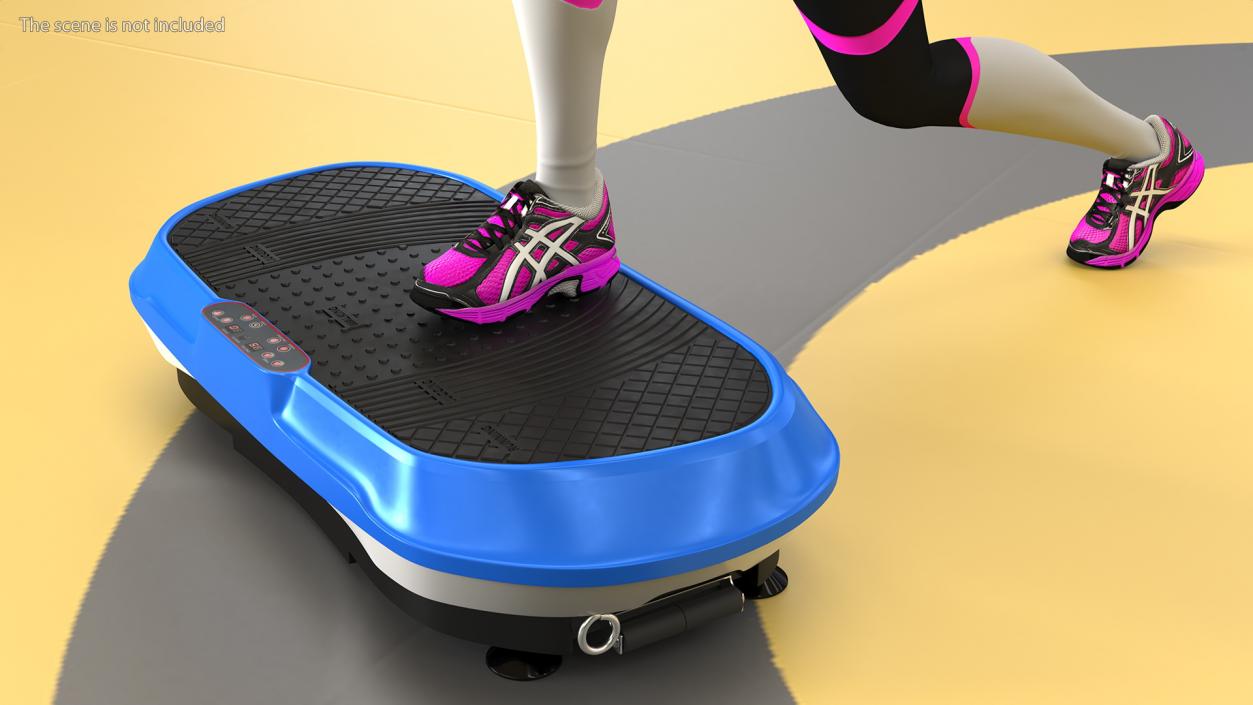 Woman With Fitness Vibration Platform 3D