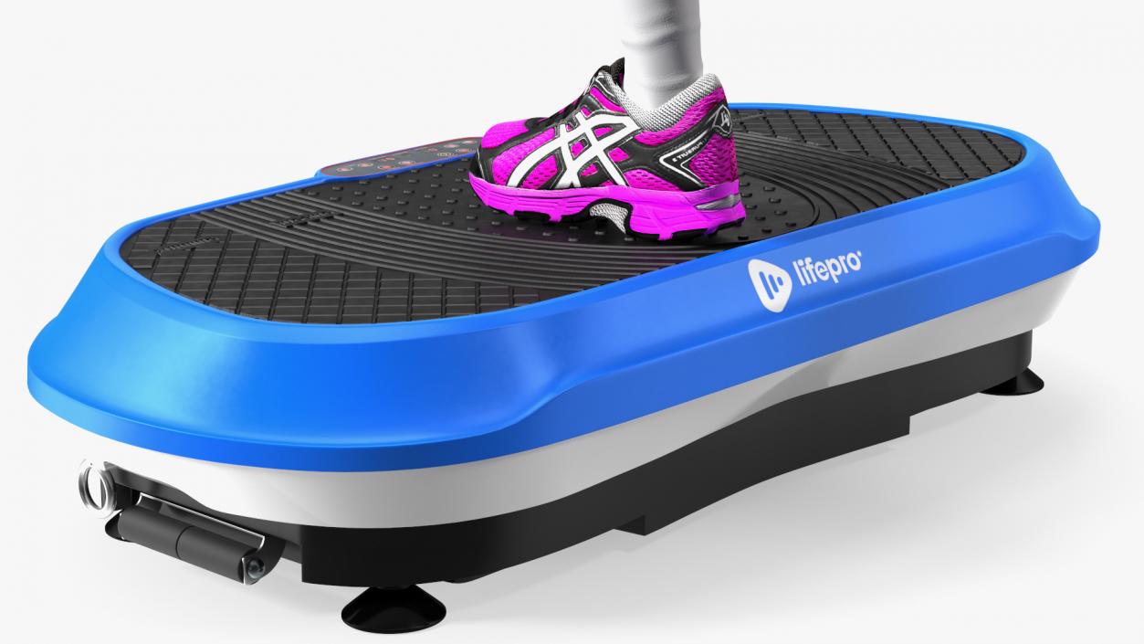 Woman With Fitness Vibration Platform 3D