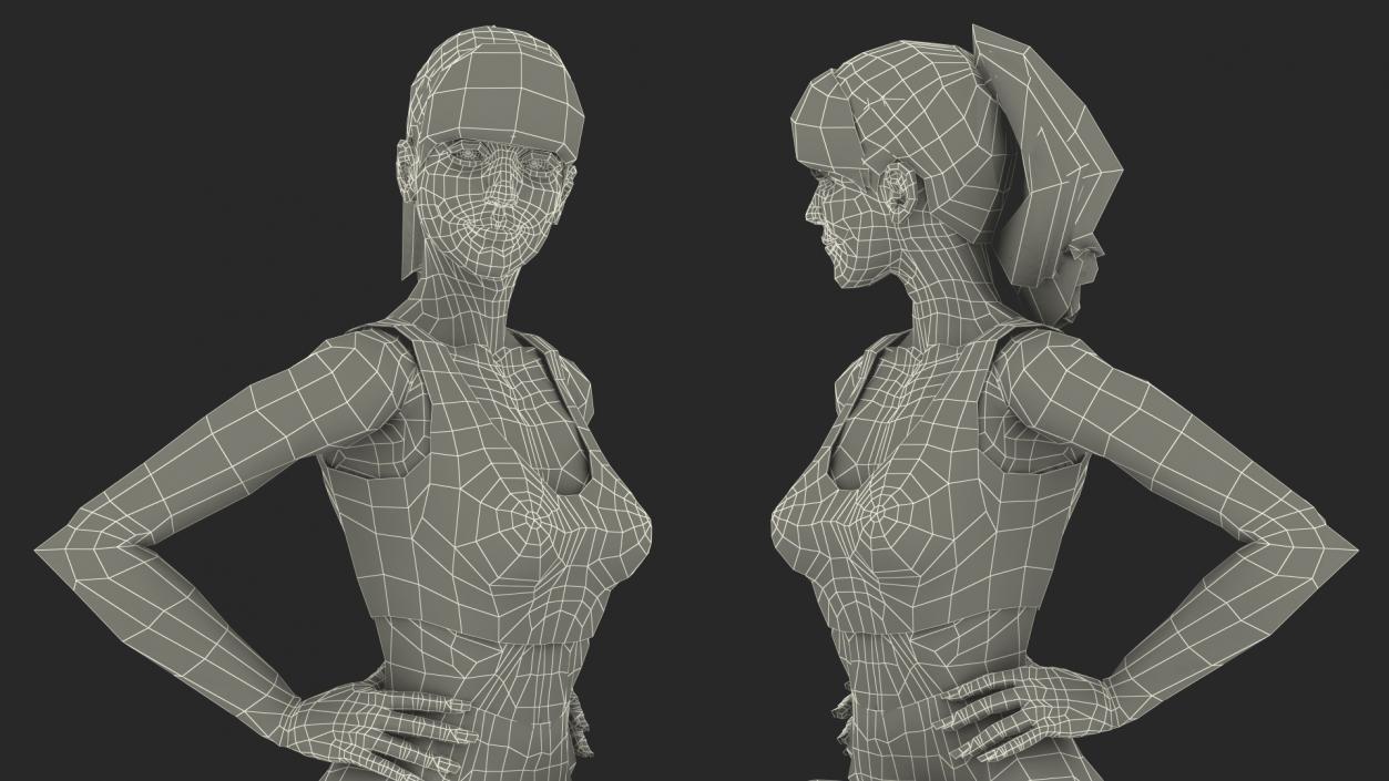 Woman With Fitness Vibration Platform 3D