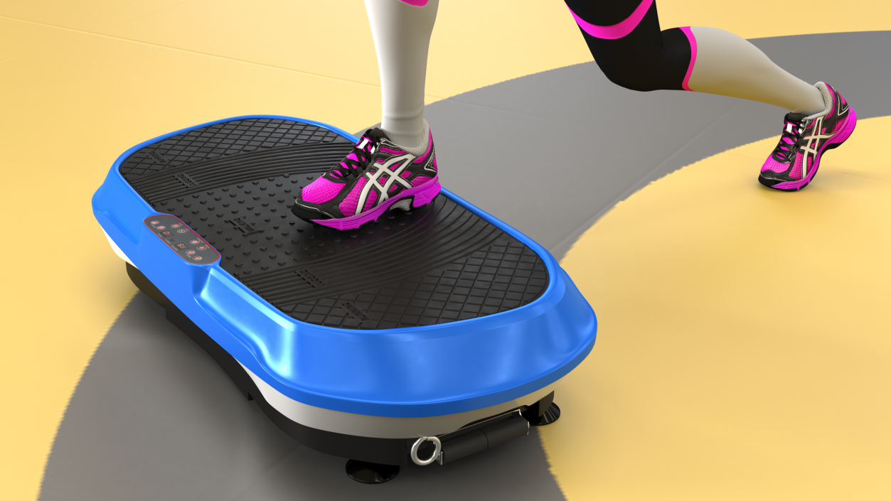 Woman With Fitness Vibration Platform 3D