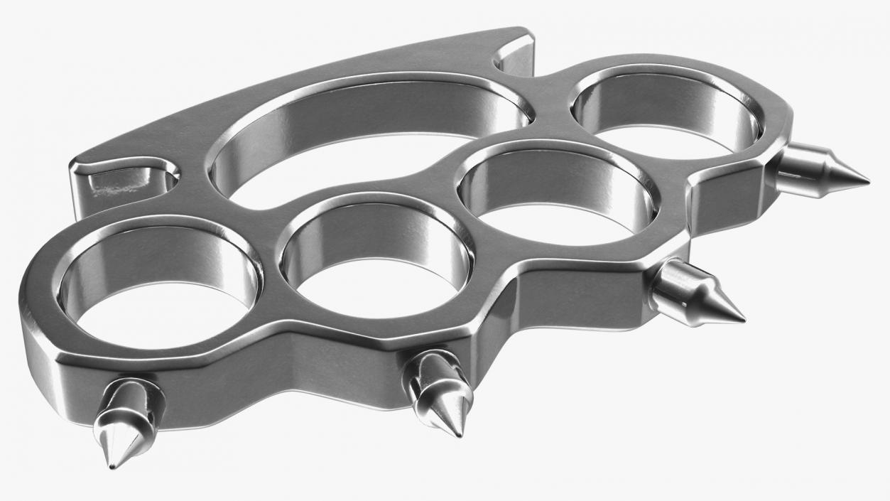 3D Spiked Silver Brass Knuckles model