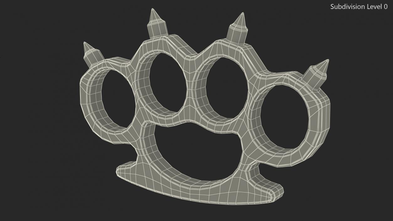 3D Spiked Silver Brass Knuckles model