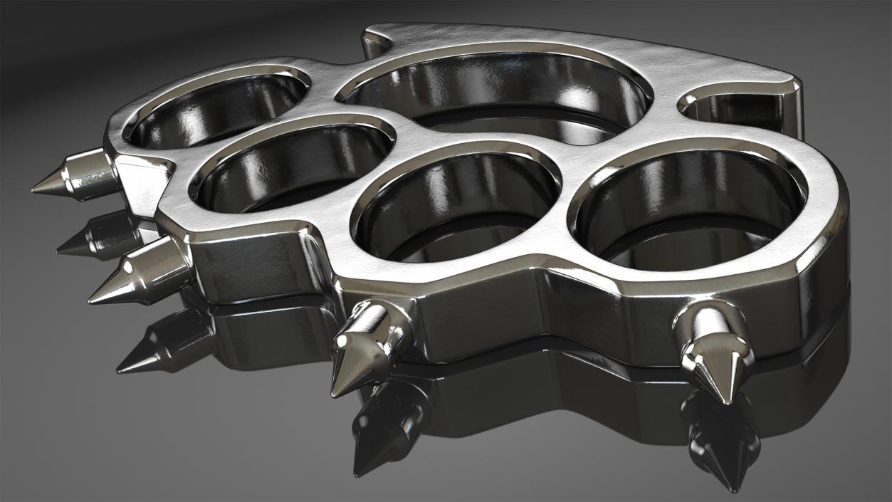 3D Spiked Silver Brass Knuckles model