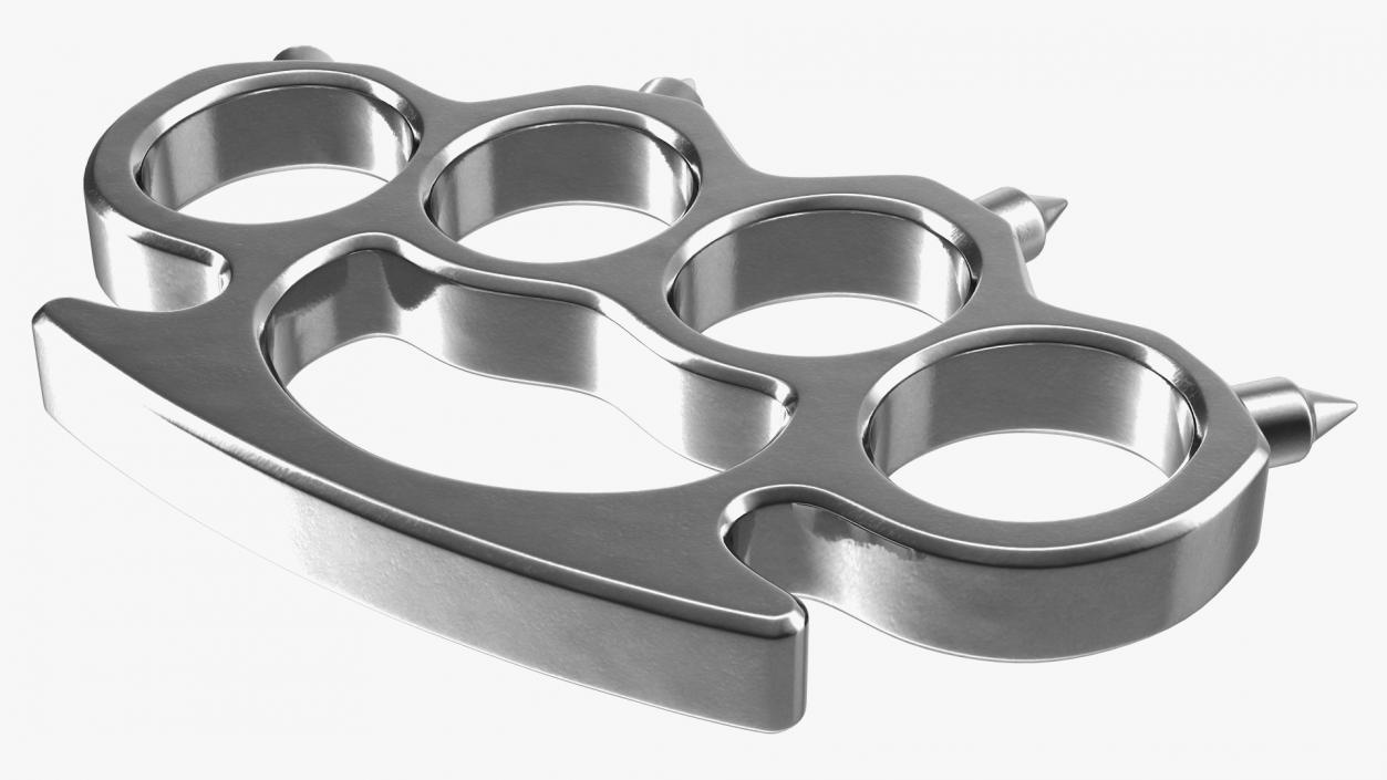 3D Spiked Silver Brass Knuckles model