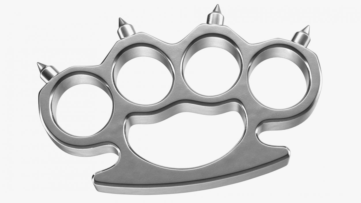 3D Spiked Silver Brass Knuckles model