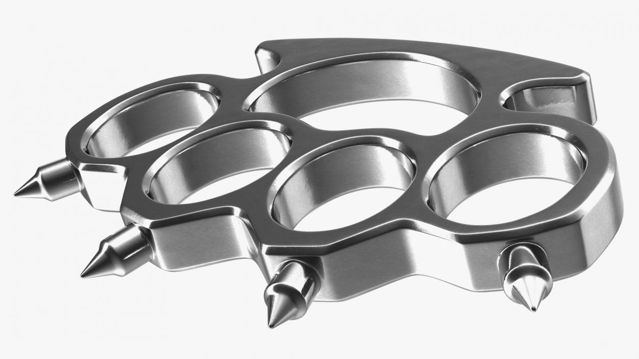 3D Spiked Silver Brass Knuckles model