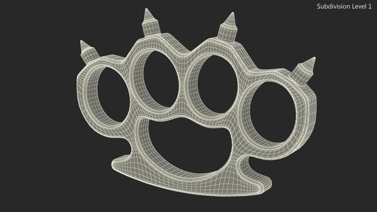 3D Spiked Silver Brass Knuckles model