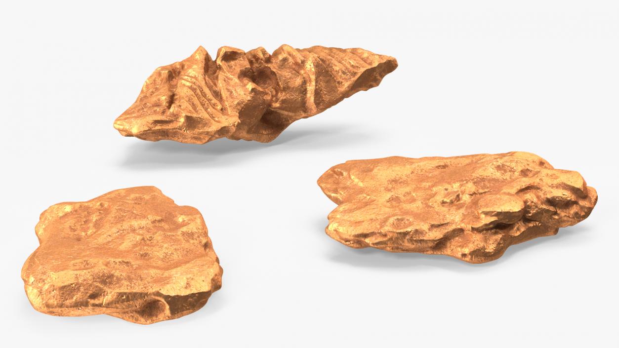 3D Copper Natural Minerals Small Stones