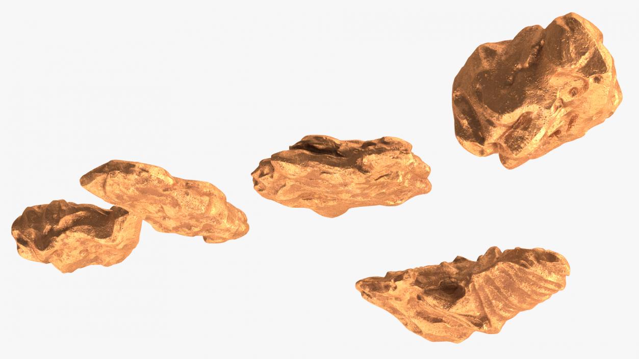 3D Copper Natural Minerals Small Stones