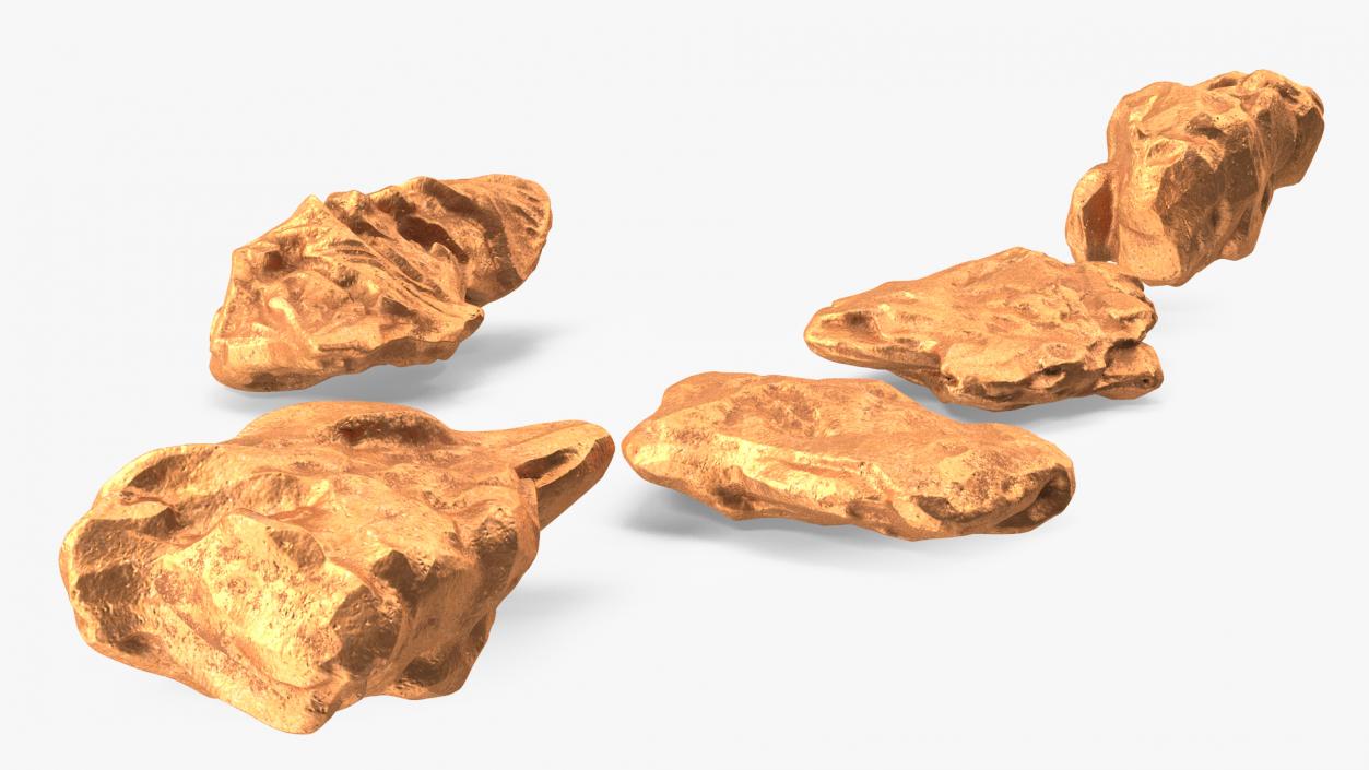 3D Copper Natural Minerals Small Stones