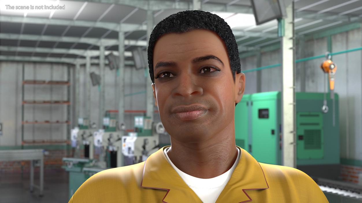 3D model Light Skin Black Man Locksmith