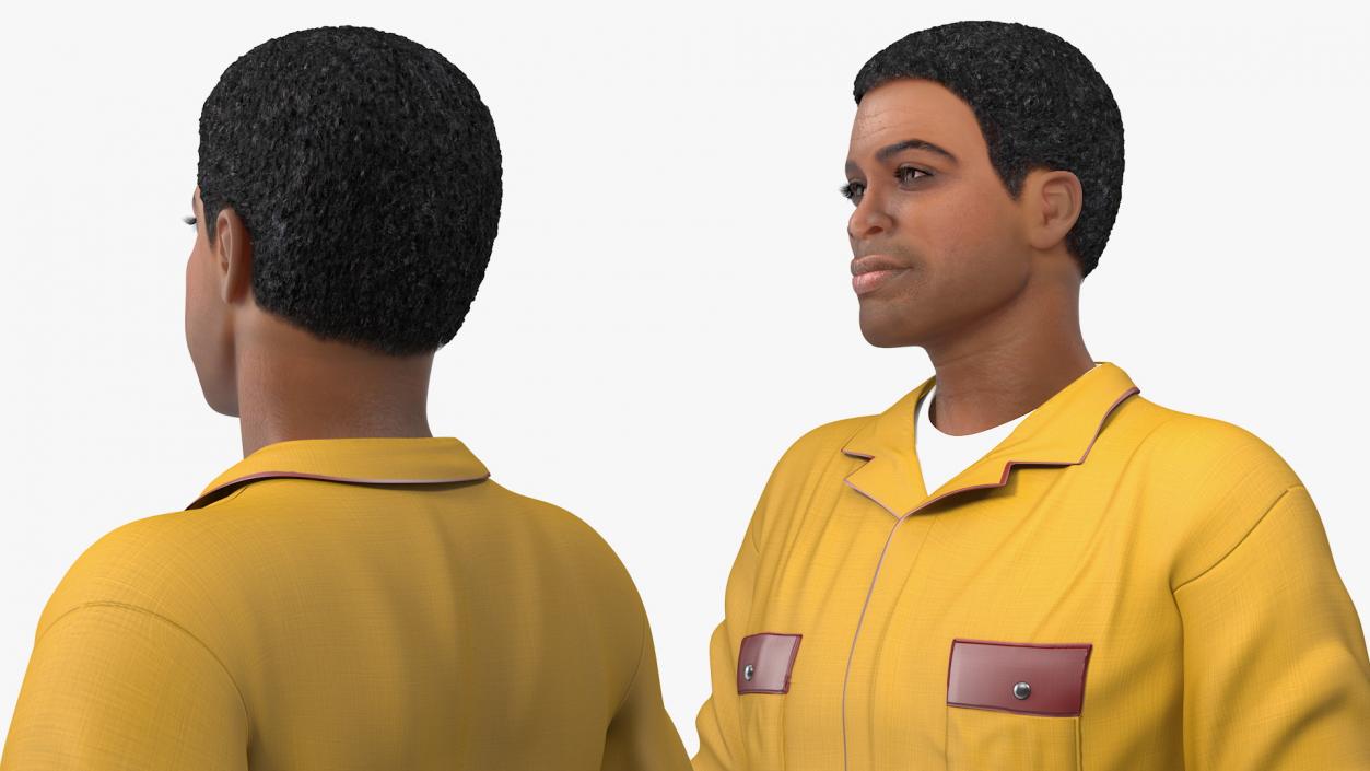 3D model Light Skin Black Man Locksmith