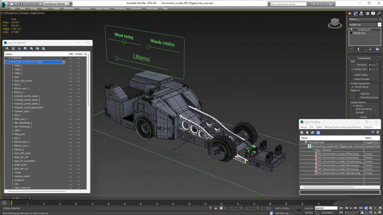 3D Ammunition Loader MJ1 Rigged model