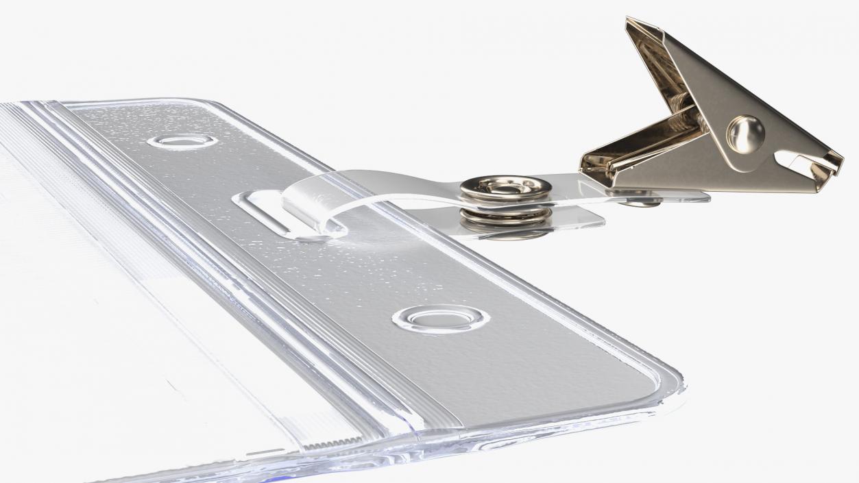 Horizontal Clear ID Badge Holder 3D