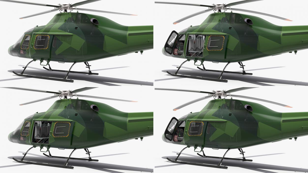 3D Army Helicopter AgustaWestland AW119 Rigged model