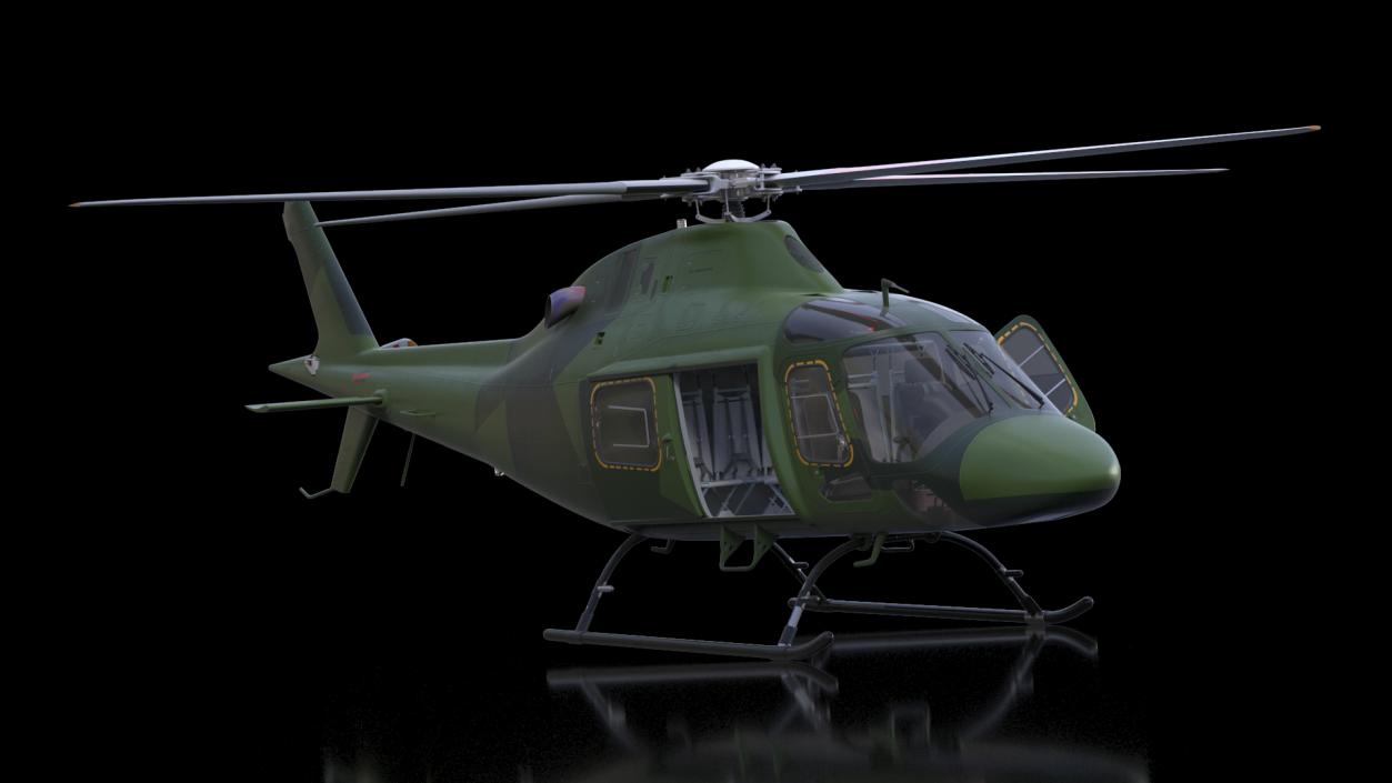 3D Army Helicopter AgustaWestland AW119 Rigged model