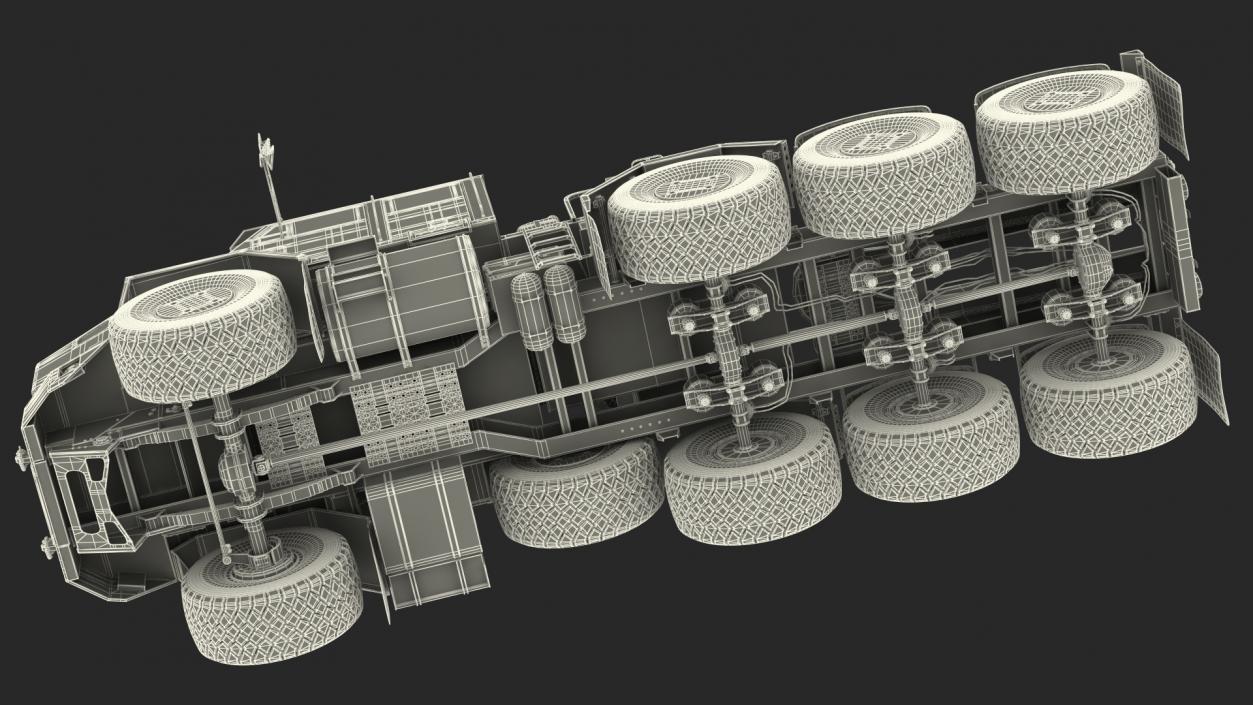 3D Tank Transporter for Military Rigged