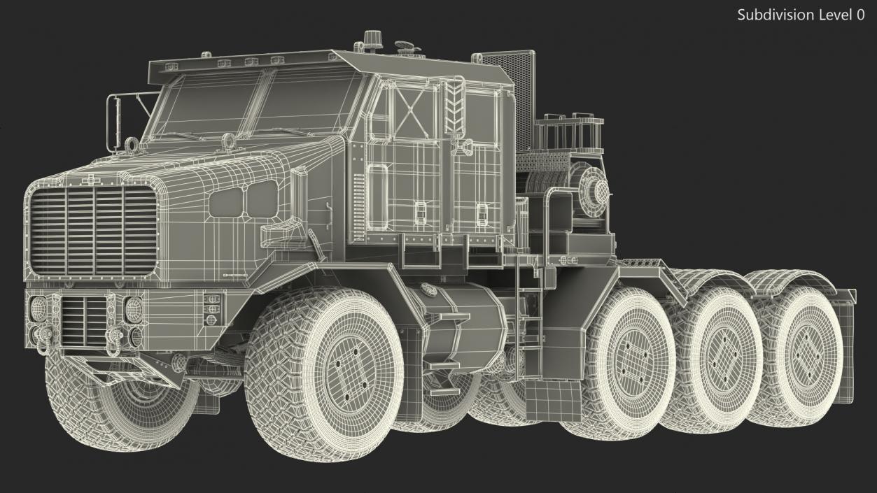 3D Tank Transporter for Military Rigged