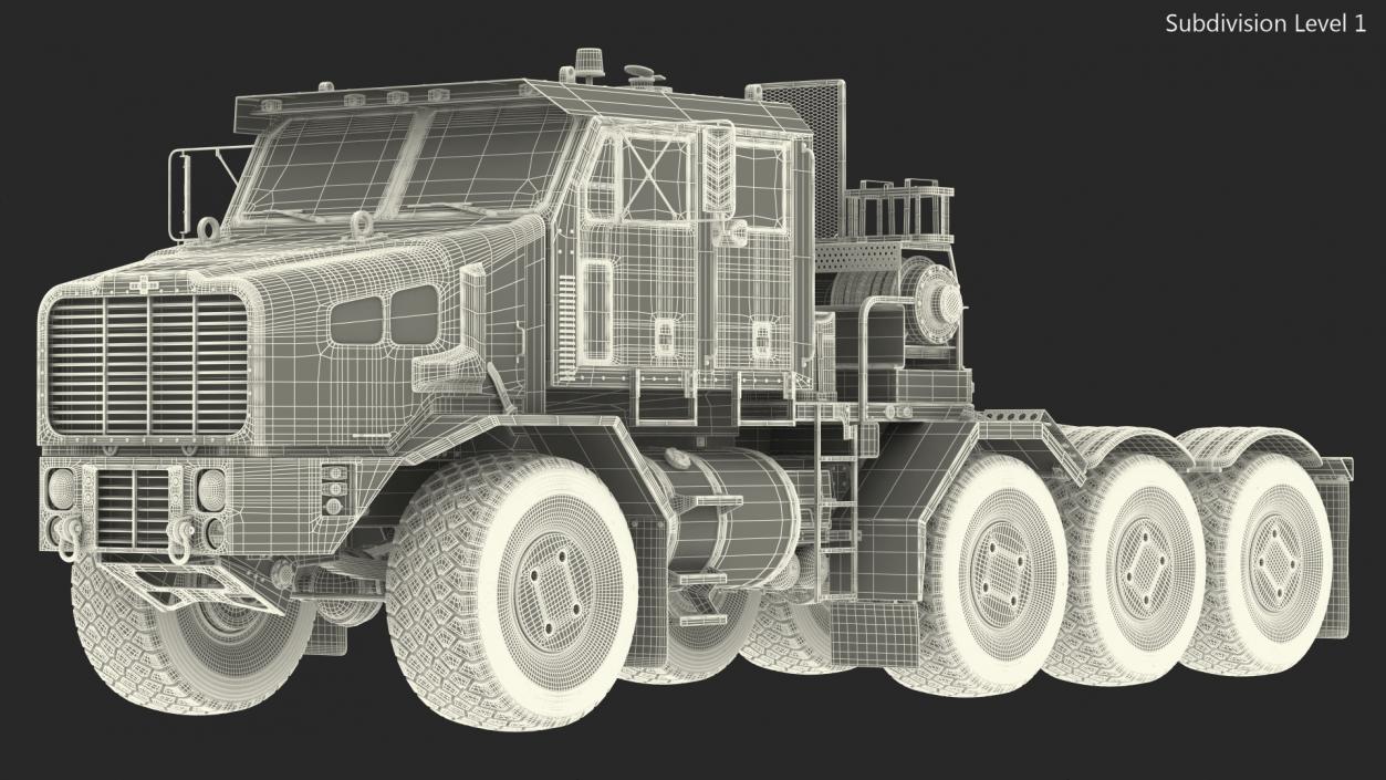 3D Tank Transporter for Military Rigged