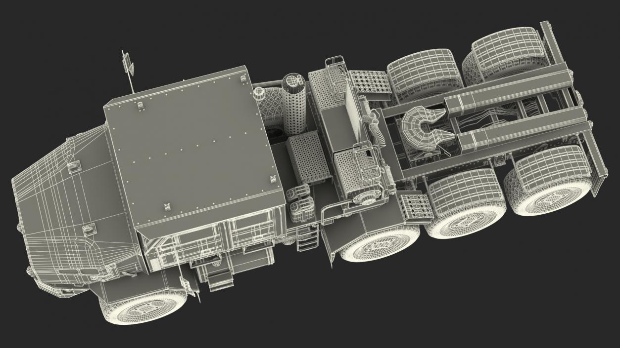 3D Tank Transporter for Military Rigged