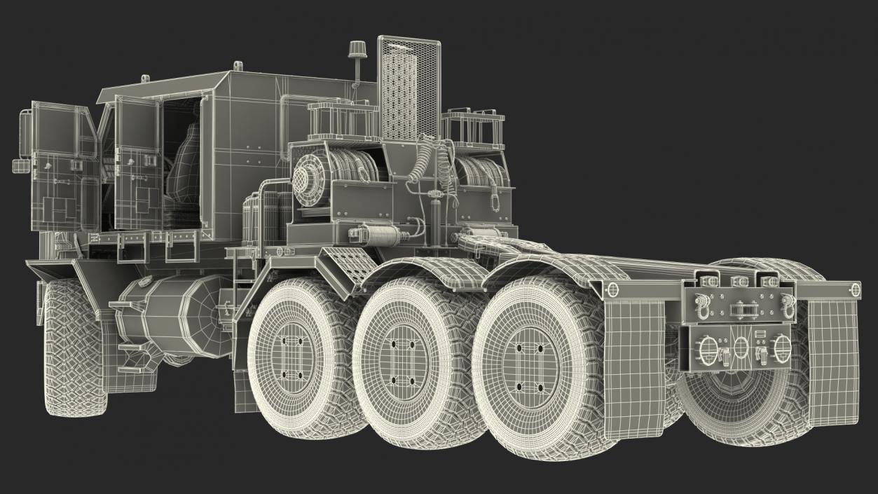 3D Tank Transporter for Military Rigged