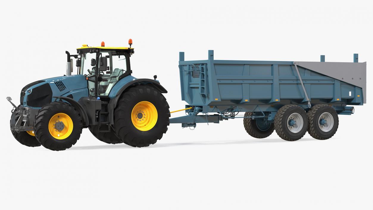 3D Tractor with Body Tipper Trailer Clean model