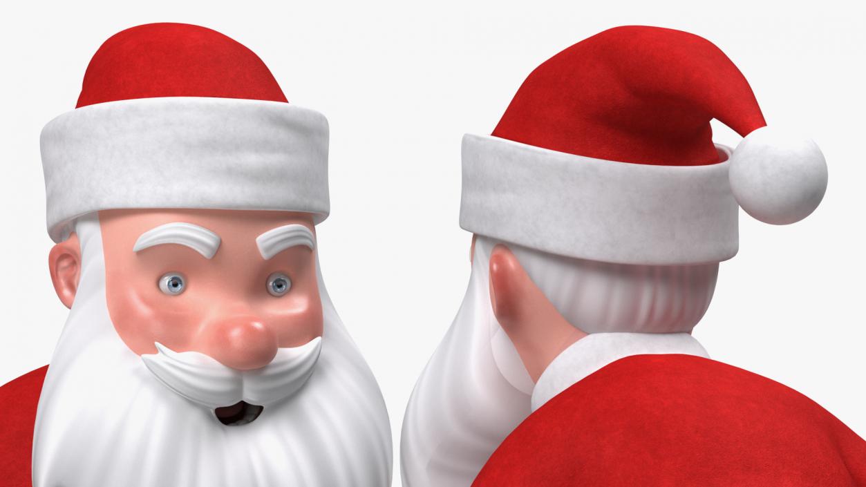 3D Skiing Santa Claus Cartoon Character