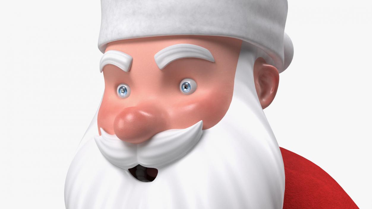 3D Skiing Santa Claus Cartoon Character