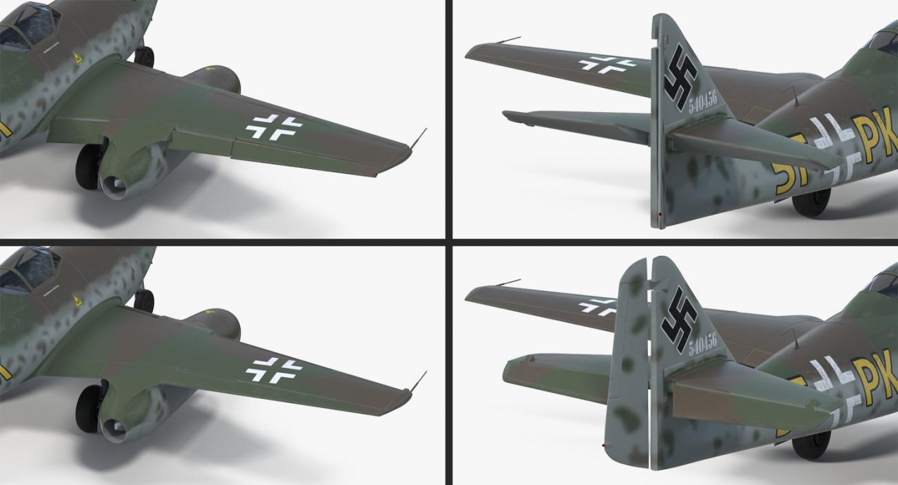 3D Fighter Aircraft Messerschmitt Me 262 Schwalbe Rigged model