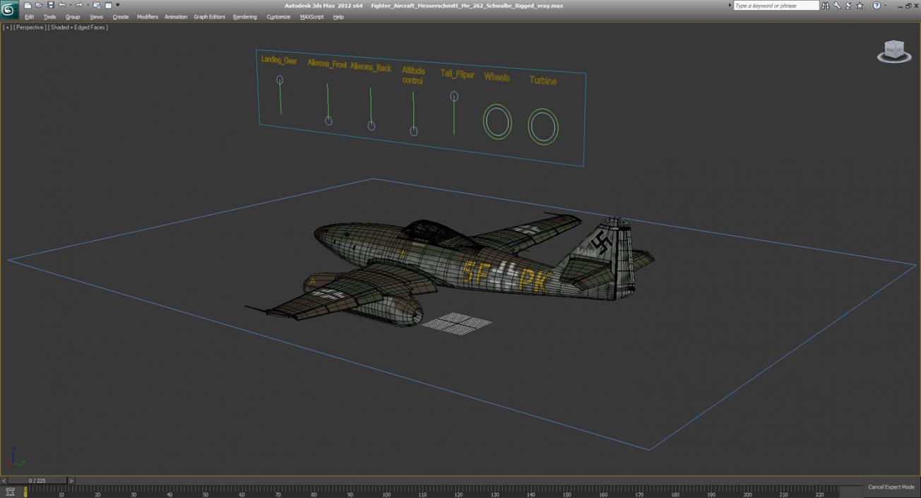 3D Fighter Aircraft Messerschmitt Me 262 Schwalbe Rigged model