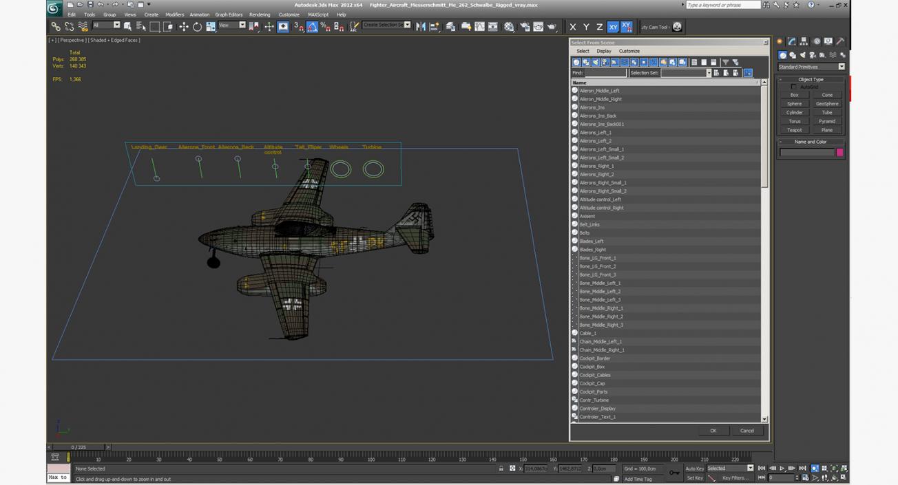 3D Fighter Aircraft Messerschmitt Me 262 Schwalbe Rigged model