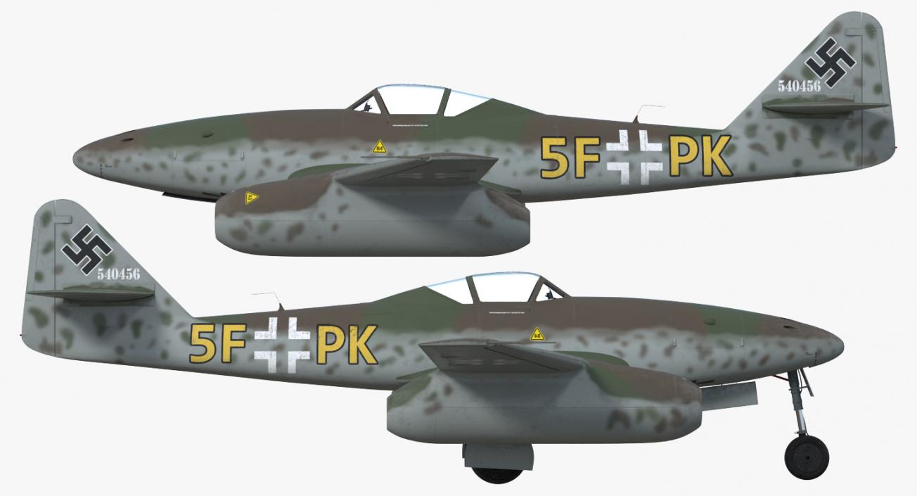 3D Fighter Aircraft Messerschmitt Me 262 Schwalbe Rigged model