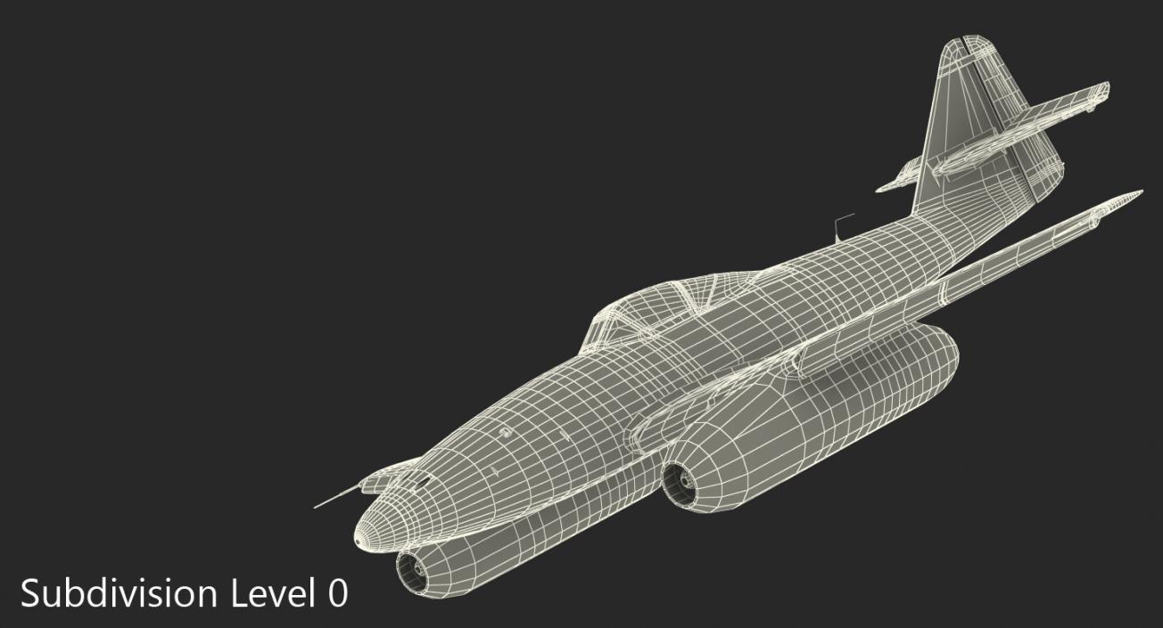 3D Fighter Aircraft Messerschmitt Me 262 Schwalbe Rigged model