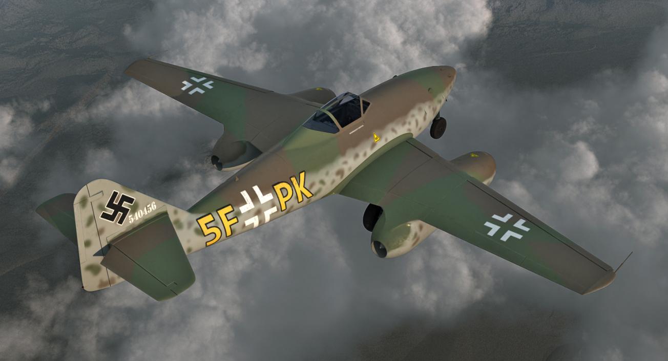 3D Fighter Aircraft Messerschmitt Me 262 Schwalbe Rigged model