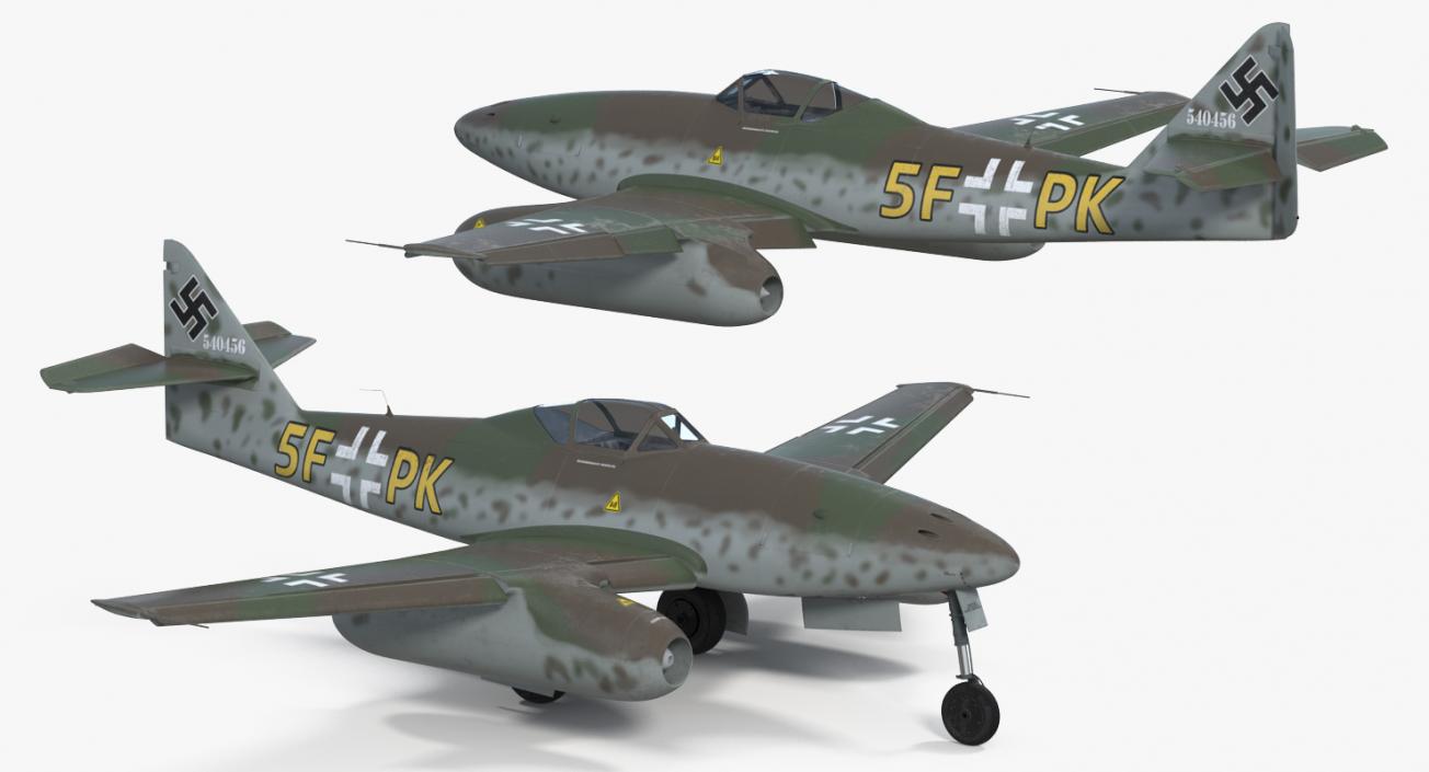 3D Fighter Aircraft Messerschmitt Me 262 Schwalbe Rigged model