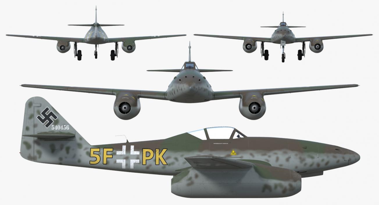 3D Fighter Aircraft Messerschmitt Me 262 Schwalbe Rigged model