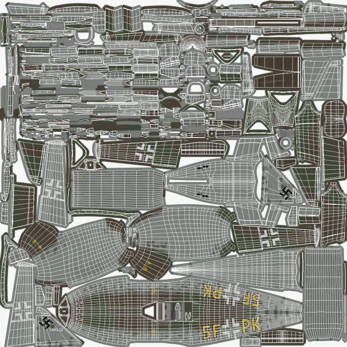 3D Fighter Aircraft Messerschmitt Me 262 Schwalbe Rigged model